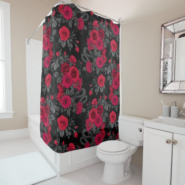 Hidden in the roses shower curtain (In Situ)