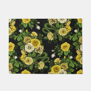 Hidden in the roses,yellow and green doormat