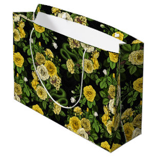 Hidden in the roses,yellow and green large gift bag
