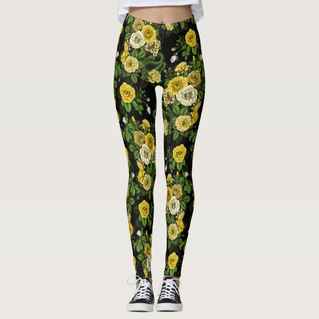 Hidden in the roses,yellow and green leggings (Front)