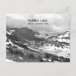 Hidden Lake Black and White Photo Postcard