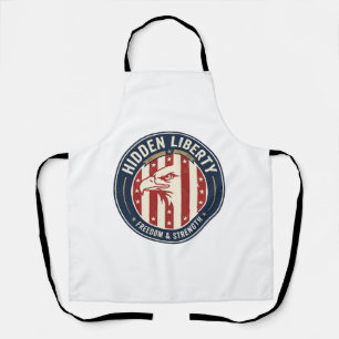 Hidden Liberty Patriotic Patriotic Optical Illusio Apron
