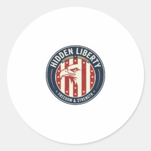 Hidden Liberty Patriotic Patriotic Optical Illusio Classic Round Sticker