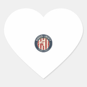 Hidden Liberty Patriotic Patriotic Optical Illusio Heart Sticker