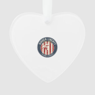 Hidden Liberty Patriotic Patriotic Optical Illusio Ornament