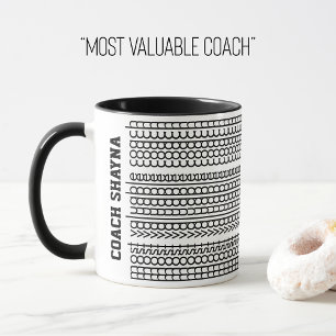 Hidden Message Custom Name Most Valuable Coach Mug