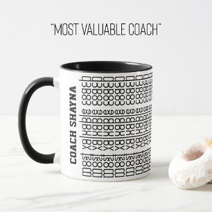 Hidden Message Custom Name Most Valuable Coach Mug