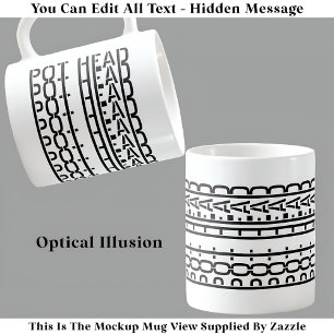 Hidden Message Pot Head Coffee Addict 119B Funny Mug