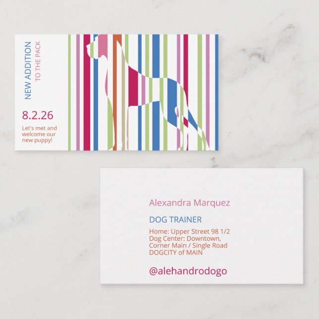 Hidden modern Ghost Great Dane  Business Card (Front/Back)