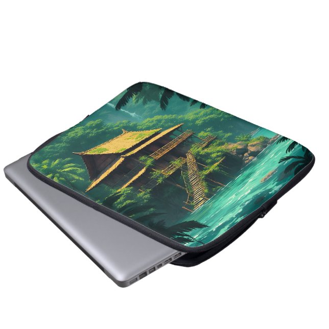 Hidden Rumah in the Rainforest Laptop Sleeve (Front Bottom)