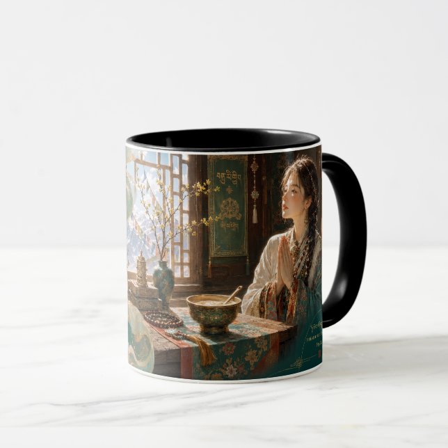 Hidden secret realm, praying for blessings mug (Front Right)