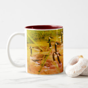 Hidden Serenity Canada Geese Art Personalized Two-Tone Coffee Mug