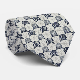 Hidden Shiba Inu Kamon Design Tie
