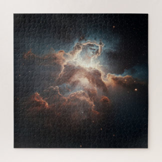 Hidden Spirit Among Galactic Atmosphere in Space Jigsaw Puzzle