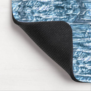 Hidden star in jagged carved stripes, silvery blue mouse mat