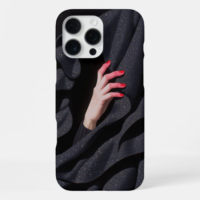 Hidden Starry Night Hijab Hand Illustration iPhone Case (Back)
