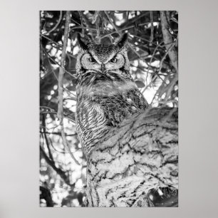 Hidden Watcher [black and white] Poster