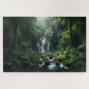 Hidden Waterfall - Breathtaking Scenic Landscape Jigsaw Puzzle