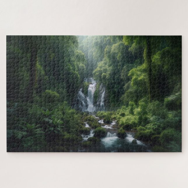 Hidden Waterfall - Breathtaking Scenic Landscape Jigsaw Puzzle (Horizontal)