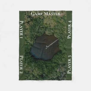 Hidden Woodland Lake Tabletop Gaming Map TTRPG Fleece Blanket