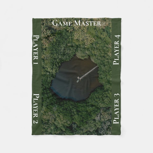 Hidden Woodland Lake Tabletop Gaming Map TTRPG Fleece Blanket (Front)