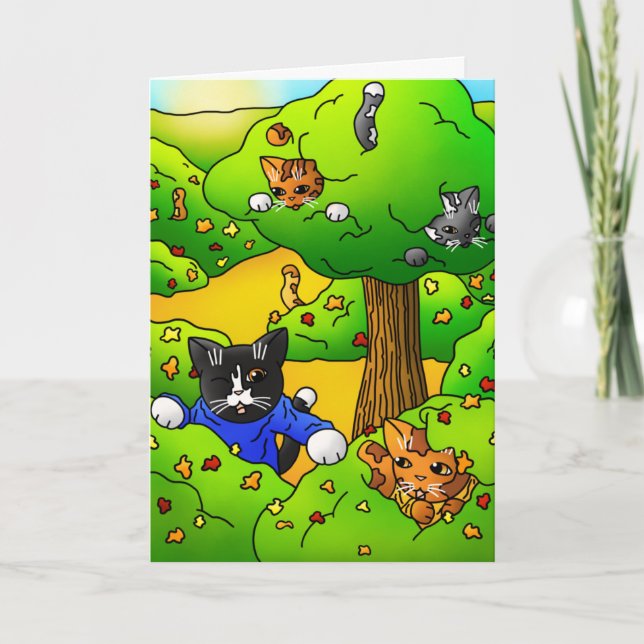 Hide and Seek Cats Card (Front)