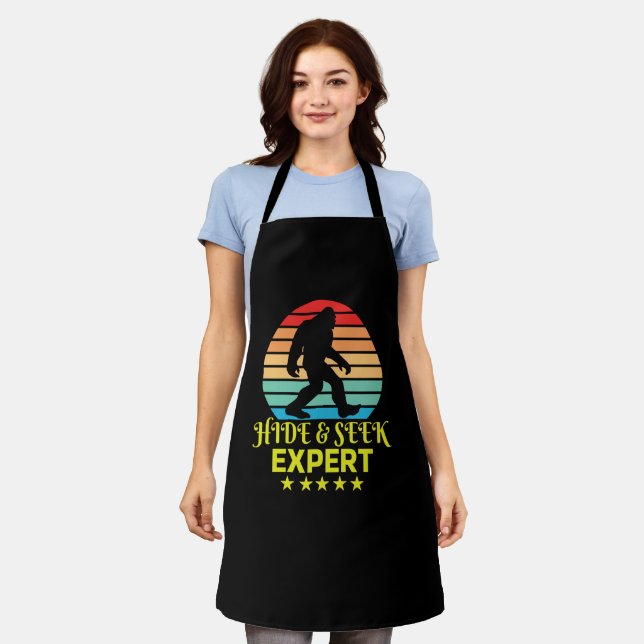 Hide And Seek Expert Bigfoot Funny Apron (Worn)