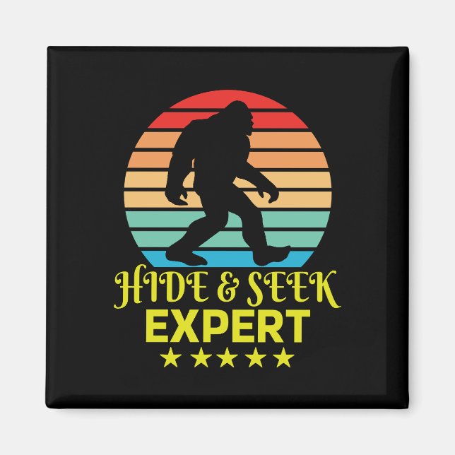 Hide And Seek Expert Bigfoot Funny Magnet (Front)