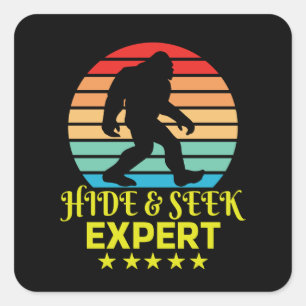 Hide And Seek Expert Bigfoot Funny Square Sticker