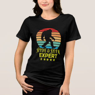 Hide And Seek Expert Bigfoot Funny Tri-Blend Shirt