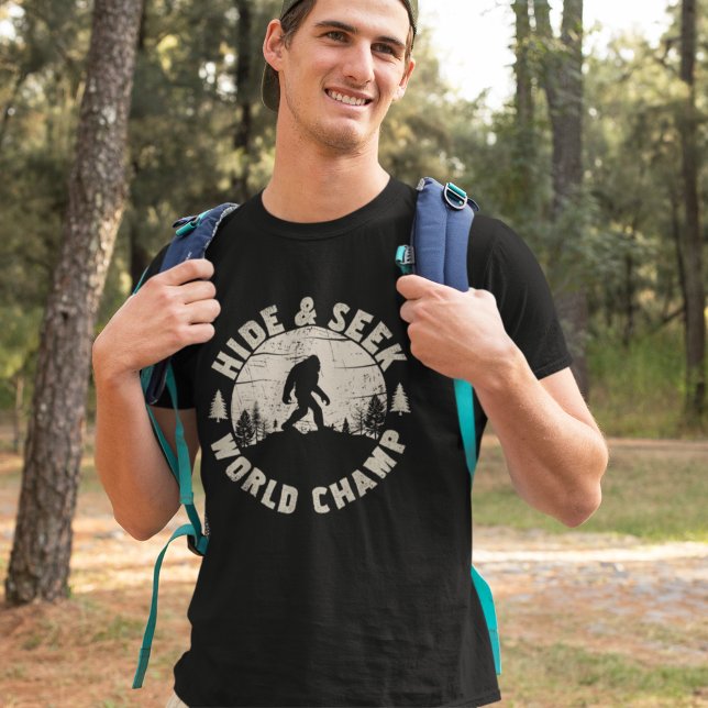 Hide and Seek World Champ Funny Big Foot T-Shirt (Creator Uploaded)