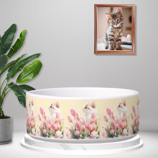 Hide & Seek Kitty Pink Floral Bowl