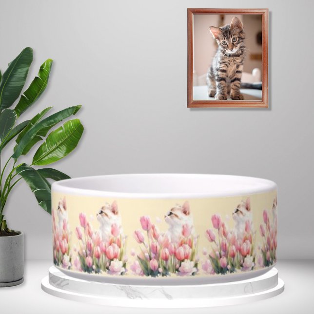 Hide & Seek Kitty Pink Floral  Bowl (Creator Uploaded)
