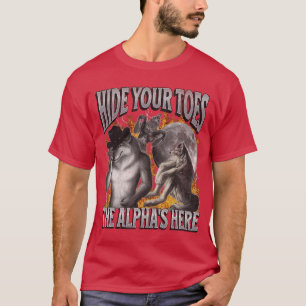 Hide Youroeshe Alphas Here Funny Werewolf Meme Boo T-Shirt