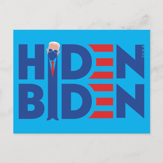 Hiden Biden cartoon Postcard (Front)