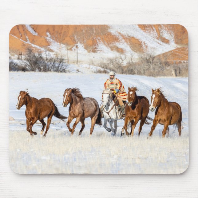Hideout Horse Ranch, Wrangler and Horses Mouse Mat (Front)