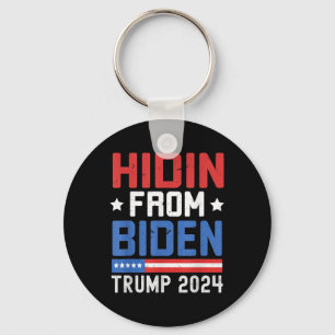 Hidin From Biden Kids Men Trump 2024 Funny Anti Jo Key Ring