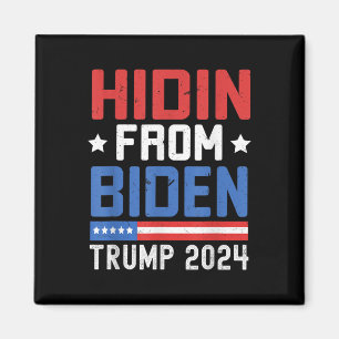 Hidin From Biden Kids Men Trump 2024 Funny Anti Jo Magnet