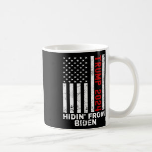 Hidin From Biden Kids Men Trump Flag Anti Joe Bide Coffee Mug