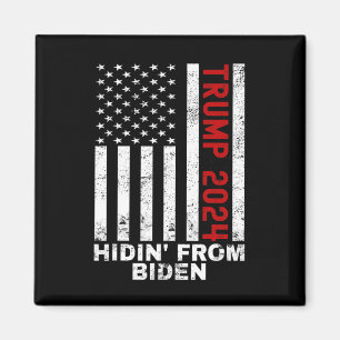 Hidin From Biden Kids Men Trump Flag Anti Joe Bide Magnet