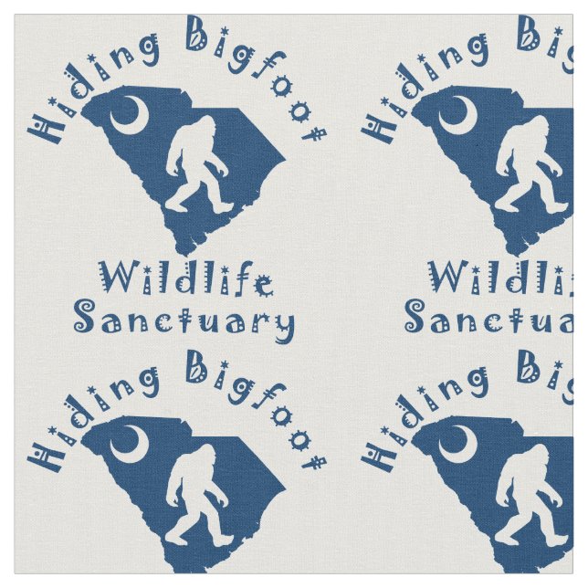 Hiding Bigfoot Wildlife Sanctuary Fabric (Close Up)