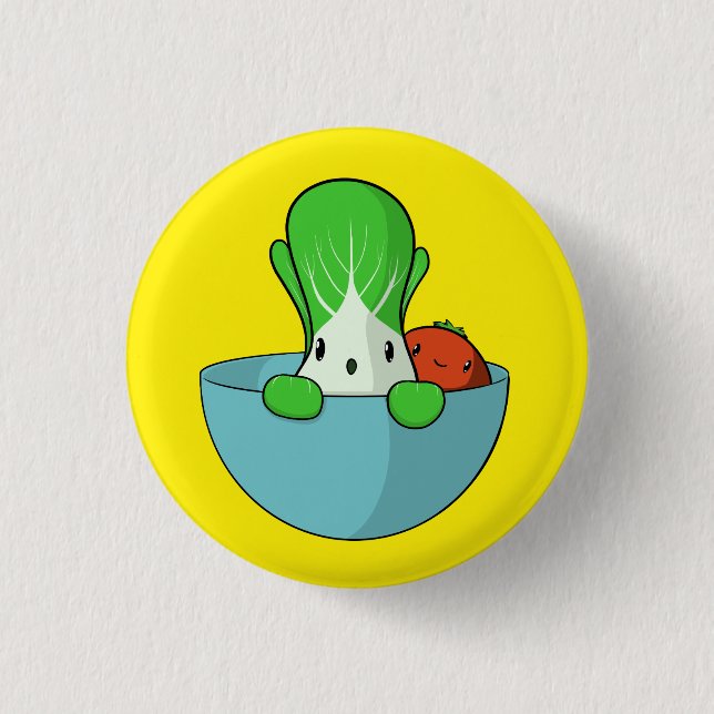Hiding Bok Choy and Tomato 3 Cm Round Badge (Front)