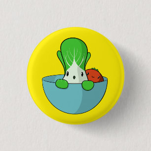 Hiding Bok Choy and Tomato 3 Cm Round Badge