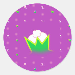 hiding bunny classic round sticker