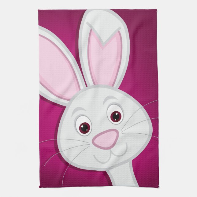Hiding Easter Bunny Tea Towel (Vertical)