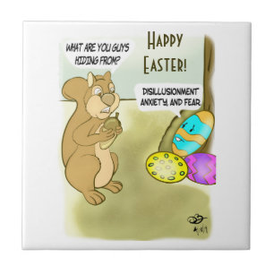 Hiding Easter Eggs Ceramic Tile