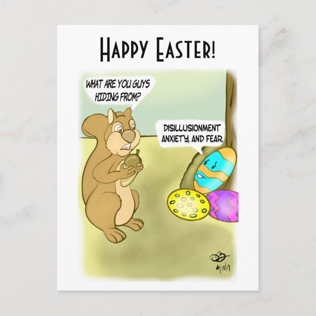Hiding Easter Eggs Postcard (Front)
