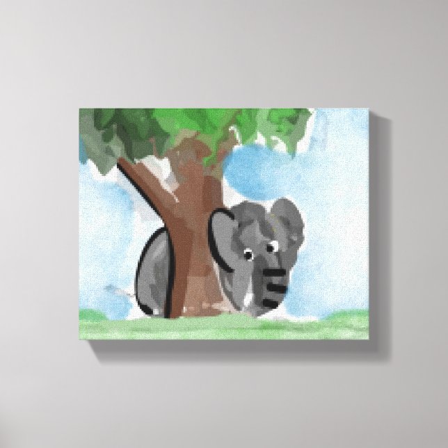 Hiding Elephant Canvas Print (Front)