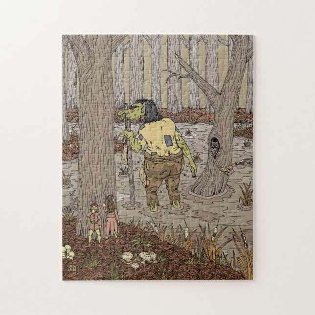 Hiding from Stinkbottom Troll Jigsaw Puzzle (Vertical)