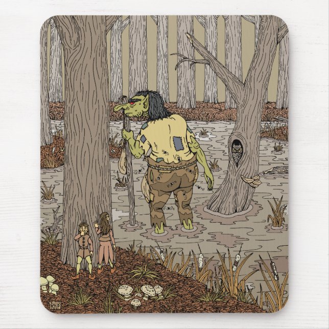 Hiding from Stinkbottom Troll Mouse Mat (Front)